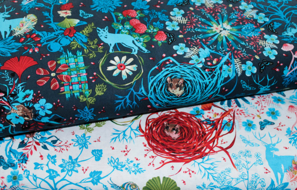 Designer- Baumwollstoff Prairie Navy (10 cm)